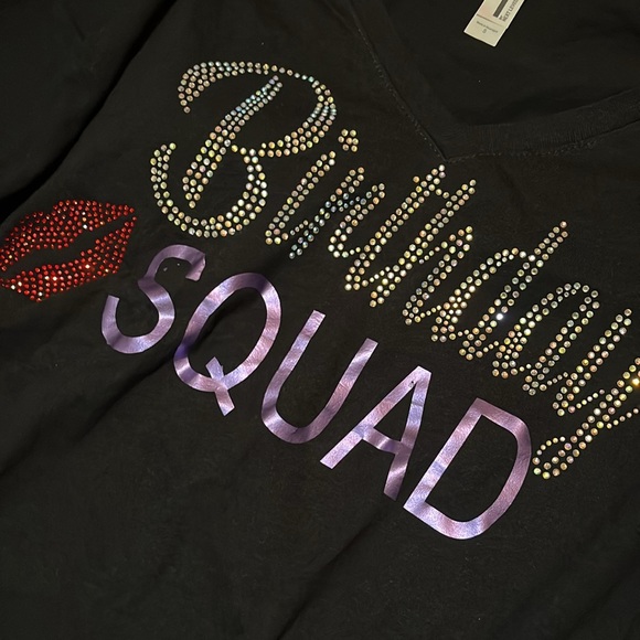 Birthday squad, rhinestone bling T-shirts five in all - Picture 2 of 5